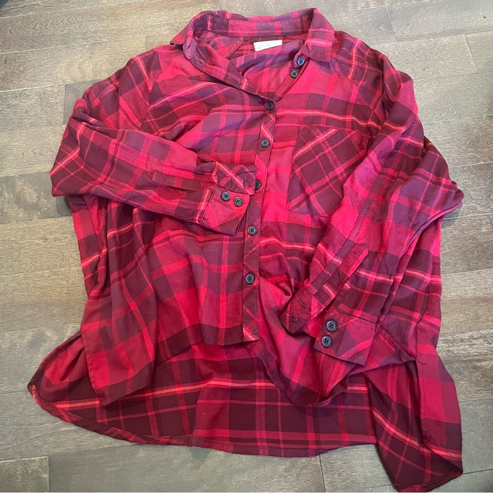Red Plaid Button-up Flannel